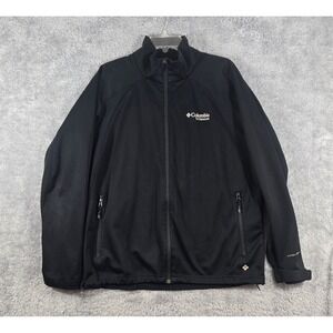 Columbia Titanium Omni-Heat Softshell Jacket Mens Large Black Full Zip Outdoor